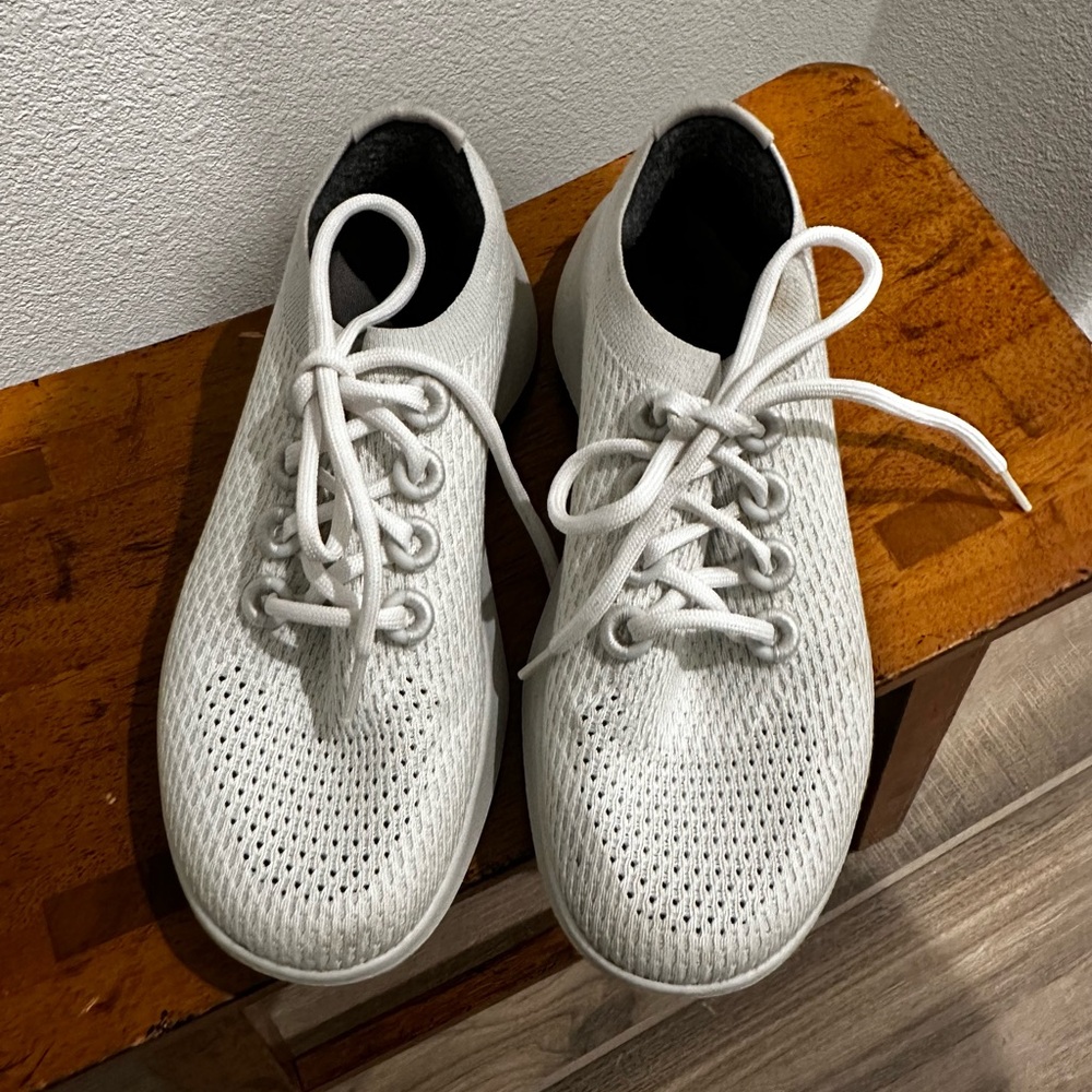 Allbirds White Knit Lace-up, slip-on Athletic Shoes Sneakers 8.5